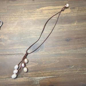 Wendy Mignot Pearl Leather Necklace